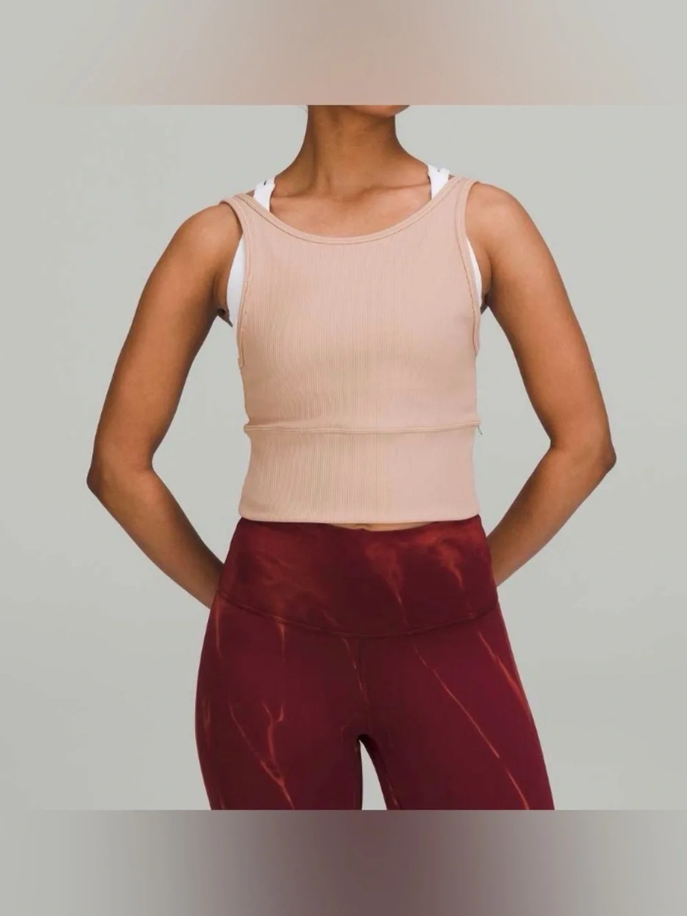 NWOT Lululemon Power Pivot Ribbed Tank Top- Pink Clay/ Size 0